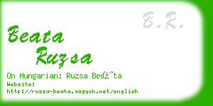 beata ruzsa business card